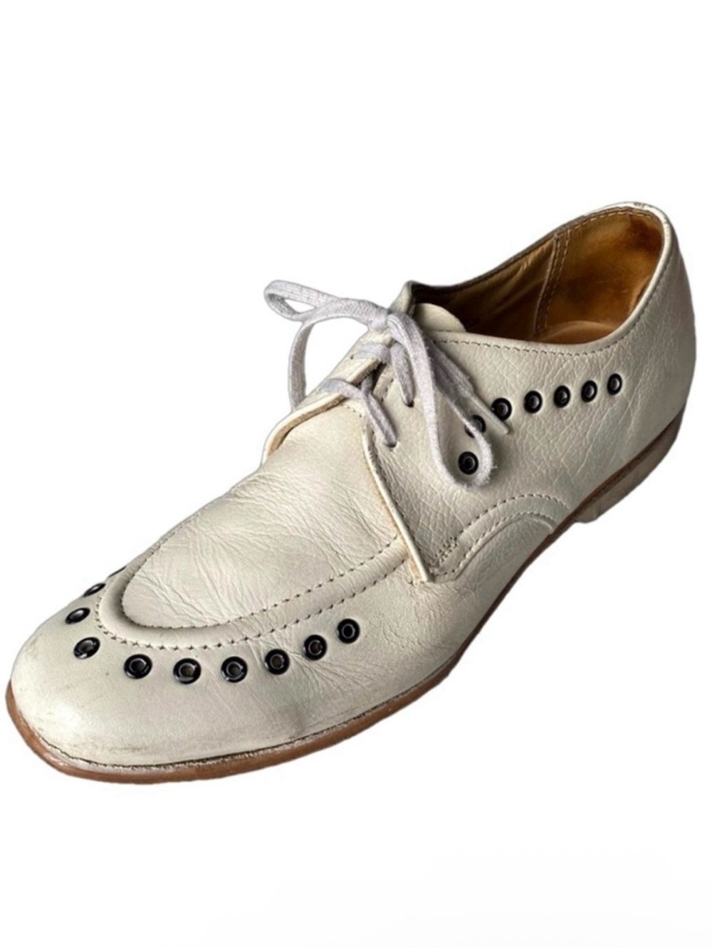 Sunbeam Vintage White Leather Oxford Shoes Size 7.5